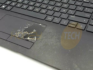 GENUINE HP 15-DA0025LA PALMREST TOUCHPAD W/SPANISH KEYBOARD L20387-161 GRADE C - Honeybee-Technologies