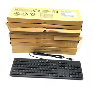 NEW GENUINE HP USB WIRED KEYBOARD SLIM BLACK QWERTY 803181-001 LOT OF 10 - Honeybee-Technologies