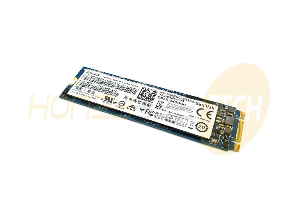 GENUINE DELL 256GB 80MM M.2 SOLID STATE DRIVE SD8SN8U-256G-1012 K0GGC TESTED - Honeybee-Technologies