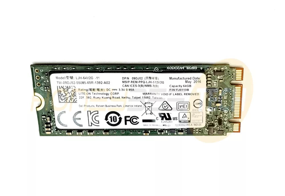 GENUINE DELL 64GB SOLID STATE DRIVE SSD M.2 60MM LJH-64V2G 9DJ52 09DJ52 TESTED - Honeybee-Technologies