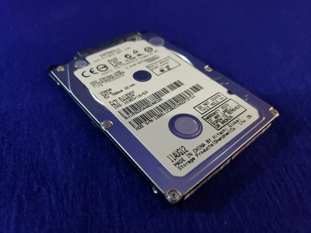 GENUINE HITACHI HTS543225A7A384 250GB 2.5" 7MM SATA 0J18922 TESTED - Honeybee-Technologies