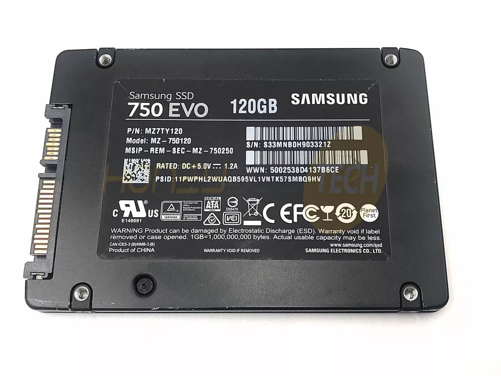 GENUINE SAMSUNG 120GB 2.5" SOLID STATE DRIVE SSD SATA 750 EVO MZ-750120 TESTED - Honeybee-Technologies