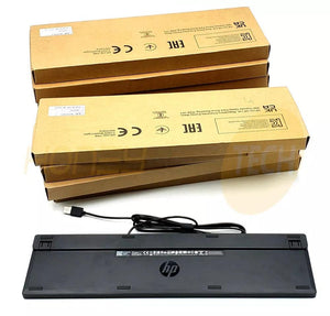 NEW GENUINE HP USB WIRED KEYBOARD SLIM BLACK QWERTY 320K L96909-001 LOT OF 10 - Honeybee-Technologies