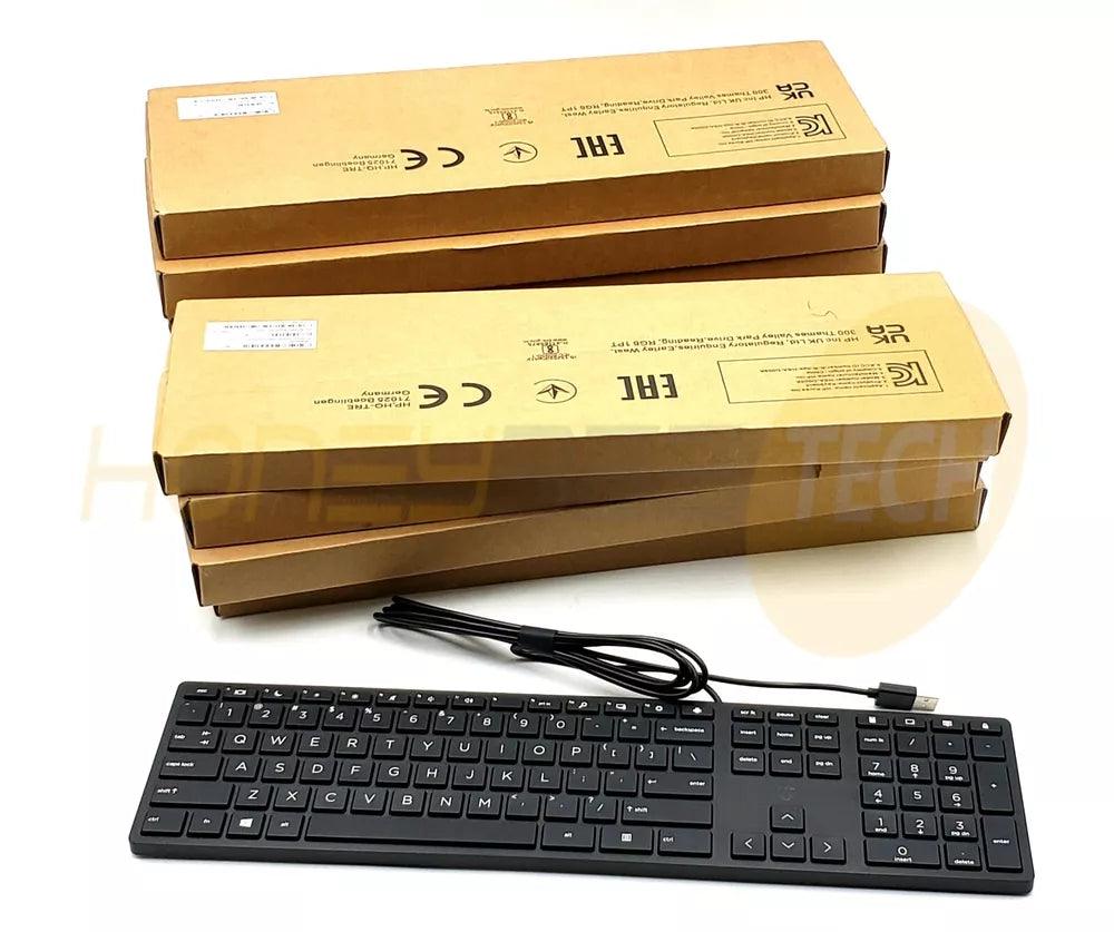 NEW GENUINE HP USB WIRED KEYBOARD SLIM BLACK QWERTY 320K L96909-001 LOT OF 10 - Honeybee-Technologies