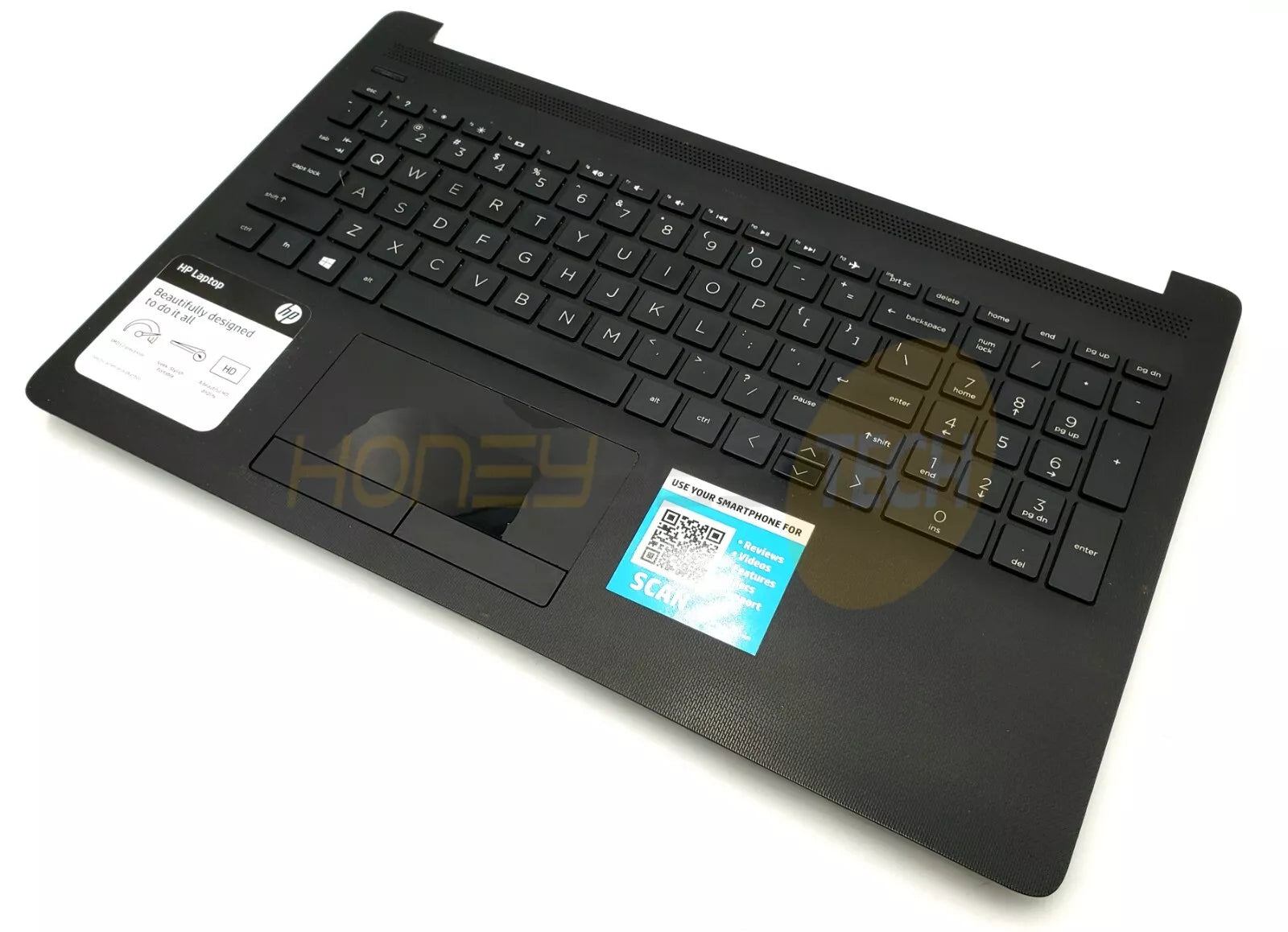 GENUINE HP 15-DB0069NR LAPTOP PALMREST TOUCHPAD WITH KEYBOARD L20387-001 GRADE C - Honeybee-Technologies