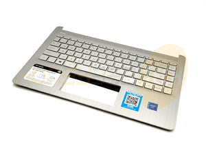 GENUINE HP 14-DQ0003DX PALMREST W/KEYBOARD SILVER NON-BACKLIT L88200-001 GRADE A - Honeybee-Technologies