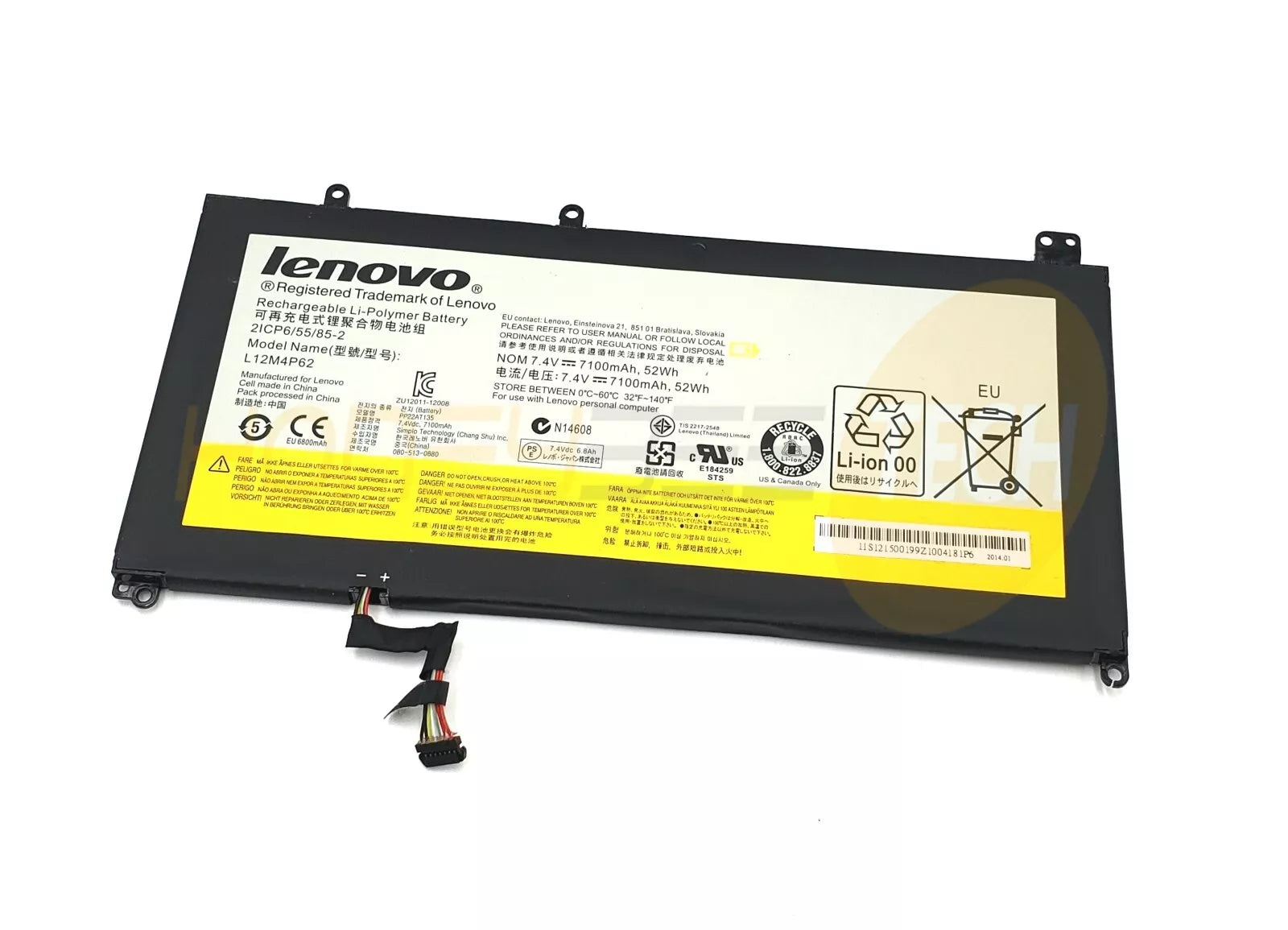 GENUINE LENOVO IDEAPAD U530TOUCH LAPTOP 4CELL 52WHR BATTERY 121500199 TESTED - Honeybee-Technologies