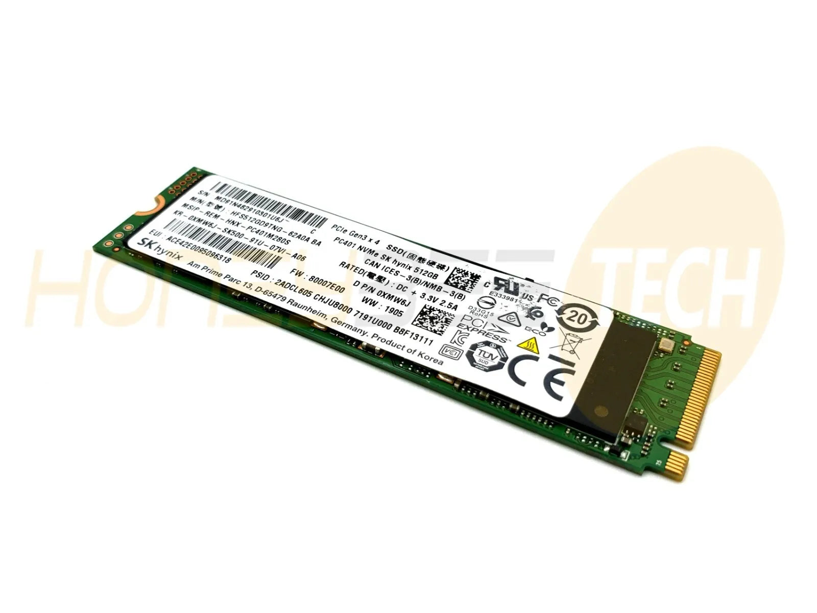 GENUINE DELL 512GB M.2 SSD SOLID STATE DRIVE 80MM XMW6J 0XMW6J TESTED - Honeybee-Technologies