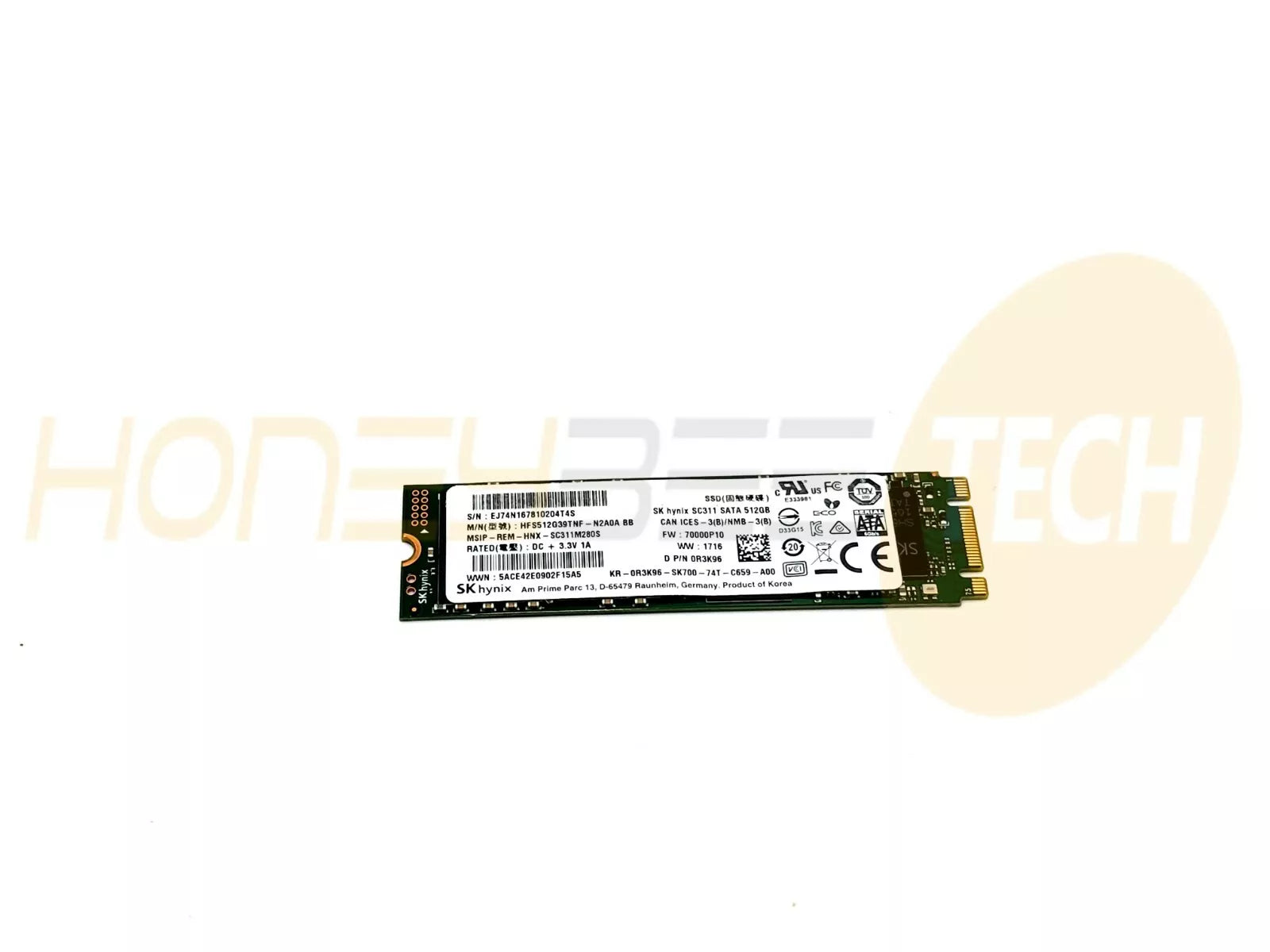 GENUINE DELL 512GB M.2 SSD SOLID STATE DRIVE 80MM HFS512G39TNF R3K96 TESTED - Honeybee-Technologies