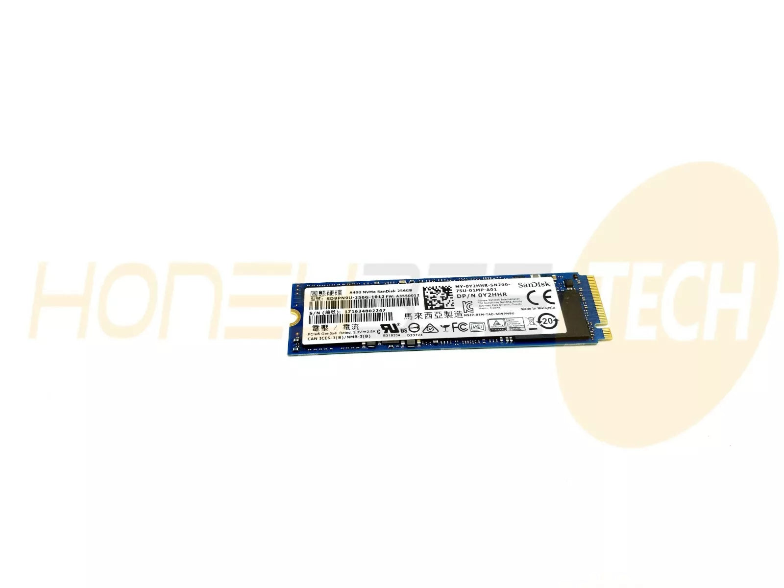 GENUINE DELL 256GB 80MM M.2 2280 SSD SOLID STATE DRIVE Y2HHR 0Y2HHR TESTED - Honeybee-Technologies