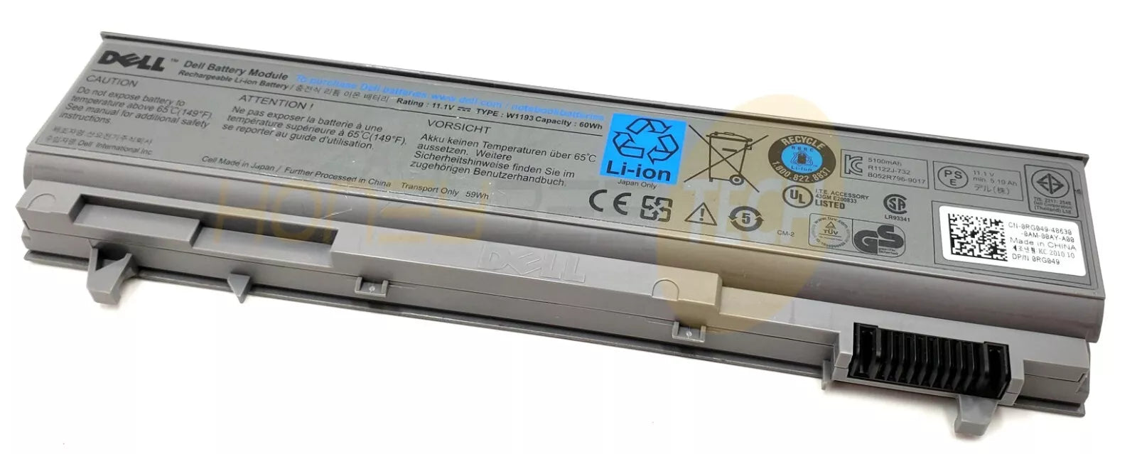 GENUINE DELL LATITUDE E6400 E6410 E6500 6CELL 60WHR BATTERY W1193 RG049 TESTED - Honeybee-Technologies