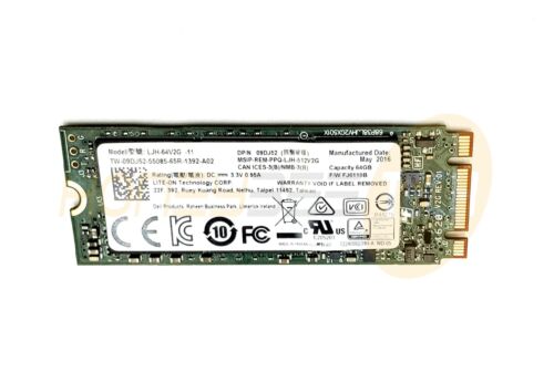 GENUINE DELL 64GB SOLID STATE DRIVE SSD M.2 60MM LJH-64V2G 9DJ52 09DJ52 TESTED - Honeybee-Technologies